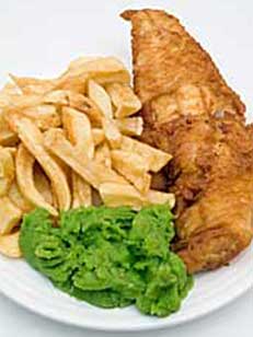 Eat in East Neuk - fish and chips an mushy peas