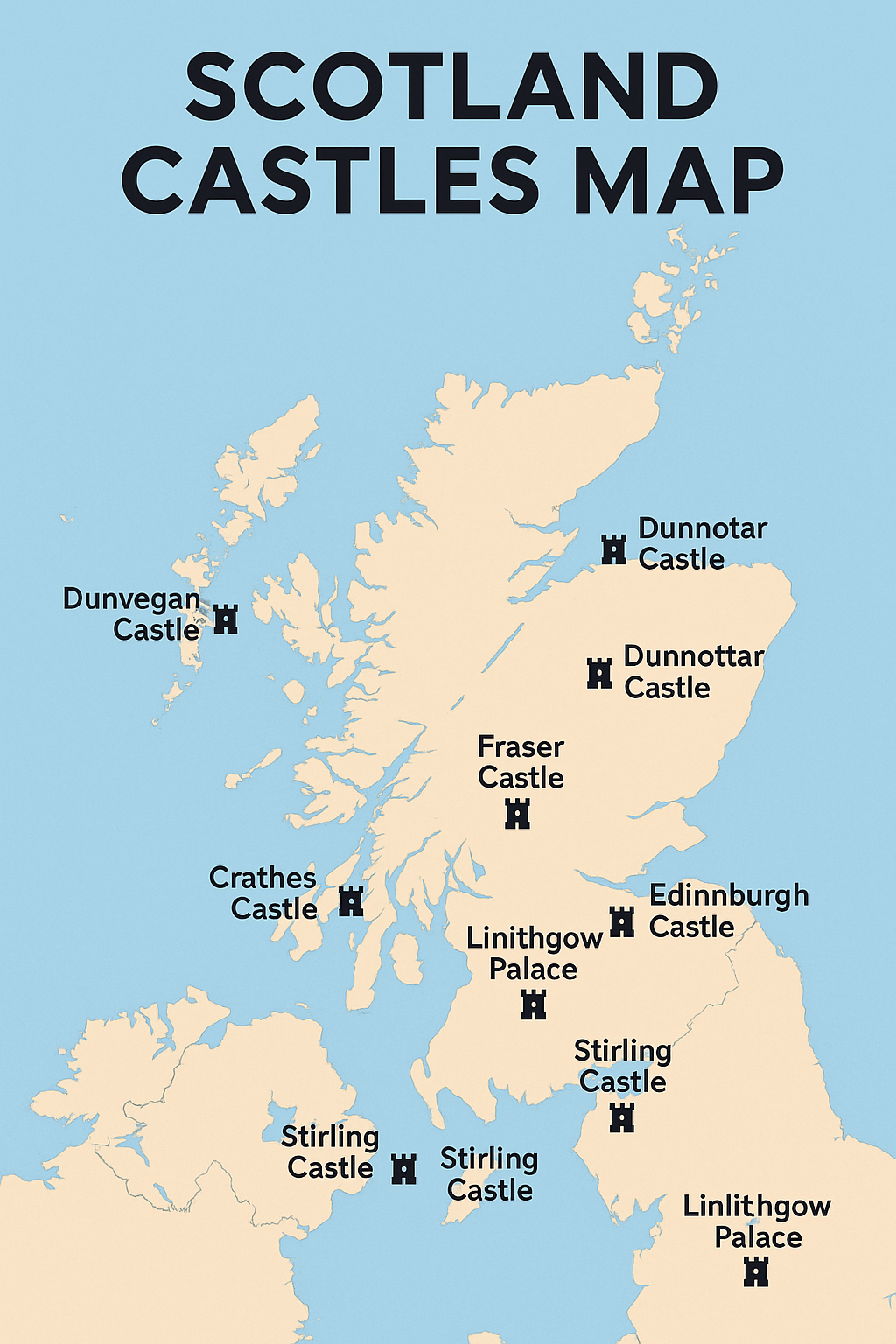 Scotland Castles Map Guide 33 Iconic Castles By Region Travel Tips